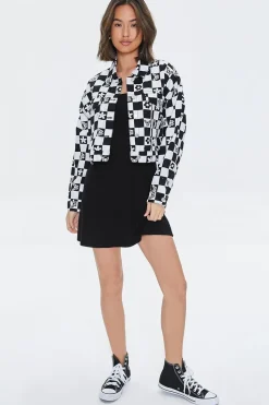 Floral Checkered Twill Jacket