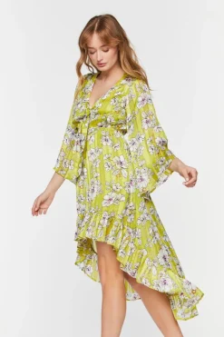 Floral Chiffon High-Low Dress