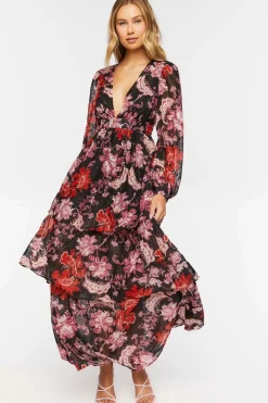 Floral Chiffon Maxi Dress
