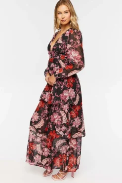 Floral Chiffon Maxi Dress