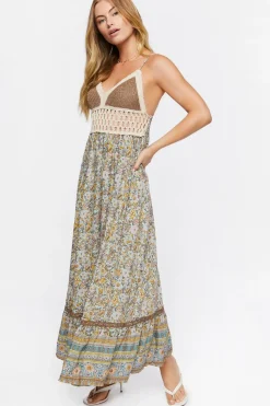 Floral Crochet Maxi Dress