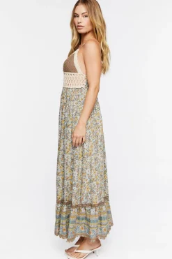 Floral Crochet Maxi Dress
