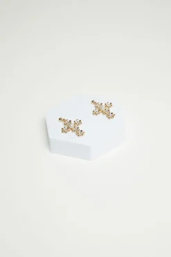 Floral Cross Drop Earrings