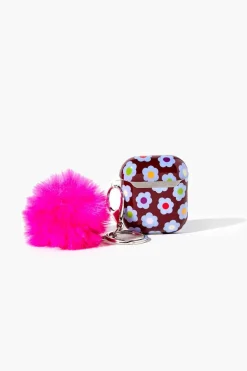 Floral Earbuds Case & Keychain Set