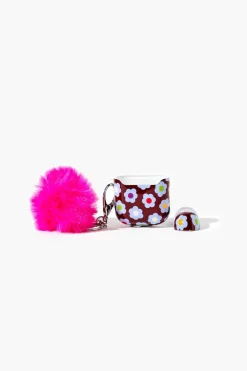 Floral Earbuds Case & Keychain Set