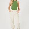 Floral Embroidered Cargo Joggers