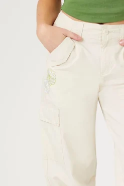 Floral Embroidered Cargo Joggers