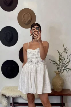 Floral Eyelet Cami Mini Dress