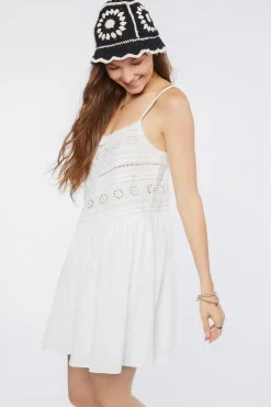 Floral Eyelet Cami Mini Dress
