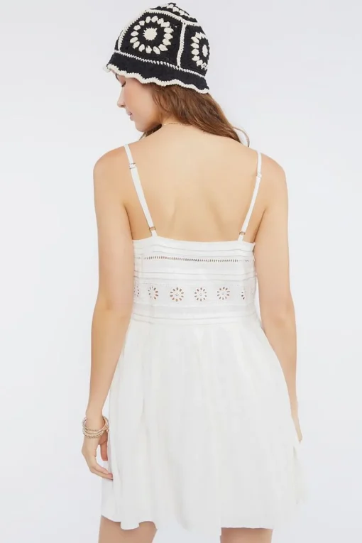 Floral Eyelet Cami Mini Dress