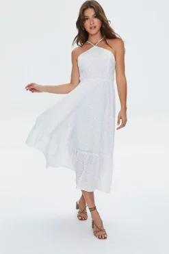 Floral Eyelet Midi Dress