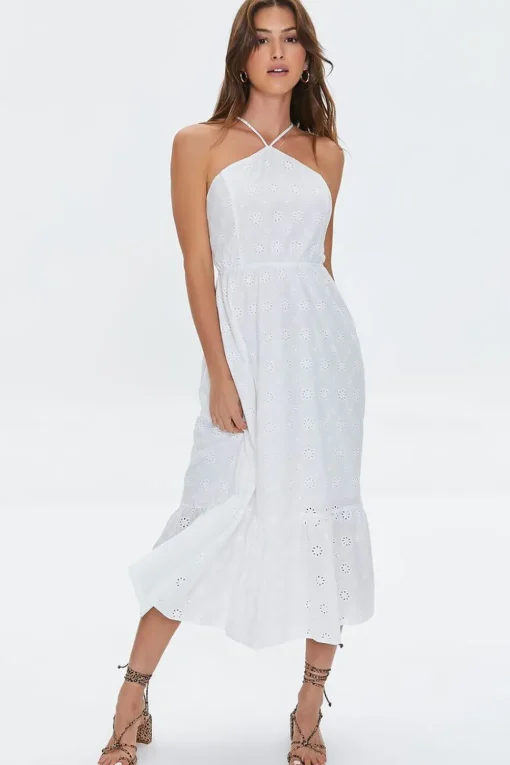 Floral Eyelet Midi Dress