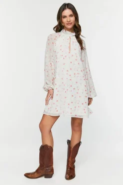 Floral Halter Chiffon Mini Dress