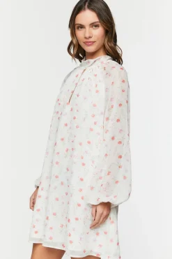 Floral Halter Chiffon Mini Dress