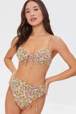 Floral High-Rise Bikini Bottoms