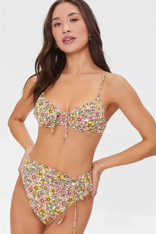 Floral High-Rise Bikini Bottoms