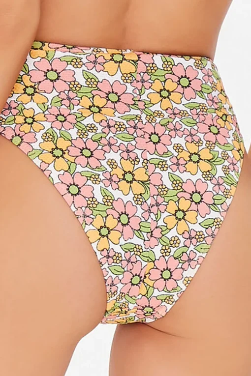 Floral High-Rise Bikini Bottoms