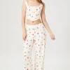 Floral Linen-Blend Pants