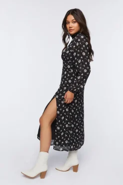 Floral Open-Back Midi Dress