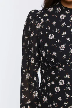 Floral Open-Back Midi Dress