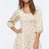 Floral Print Babydoll Mini Dress
