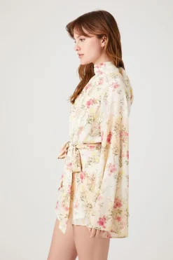 Floral Print Bell-Sleeve Romper