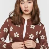 Floral Print Cardigan Sweater