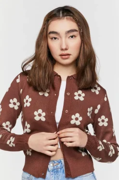 Floral Print Cardigan Sweater