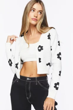 Floral Print Cardigan Sweater