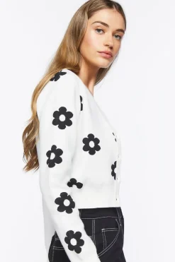 Floral Print Cardigan Sweater