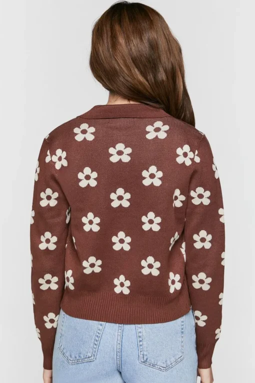 Floral Print Cardigan Sweater