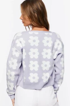 Floral Print Cardigan Sweater