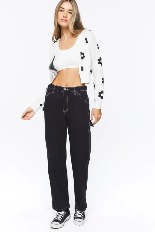 Floral Print Cardigan Sweater