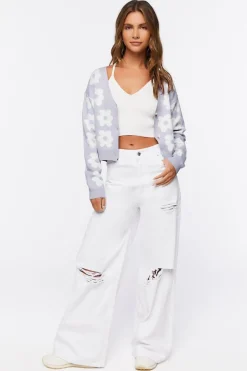 Floral Print Cardigan Sweater