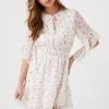 Floral Print Chiffon Mini Dress