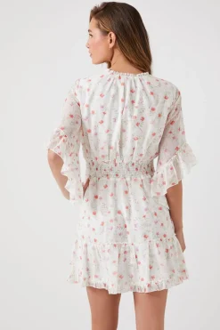 Floral Print Chiffon Mini Dress