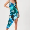 Floral Print Cowl High-Low Dress