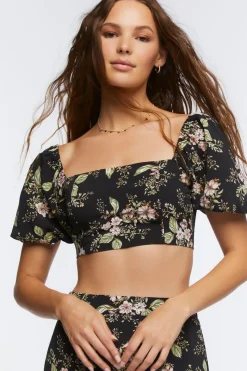 Floral Print Crop Top & Skirt Set