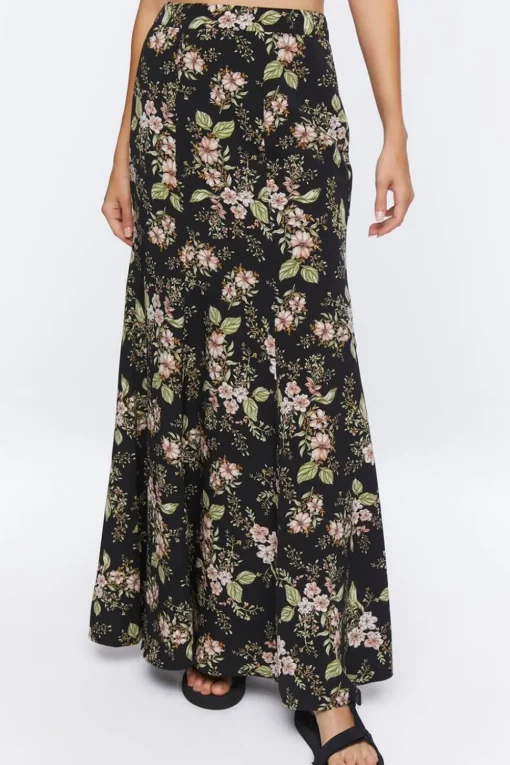 Floral Print Crop Top & Skirt Set