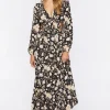 Floral Print Cutout Maxi Dress