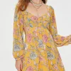Floral Print Cutout Mini Dress
