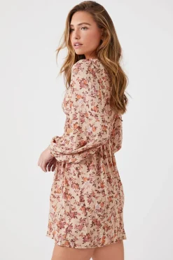 Floral Print Cutout Mini Dress
