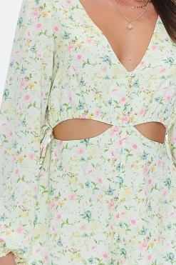 Floral Print Cutout Romper