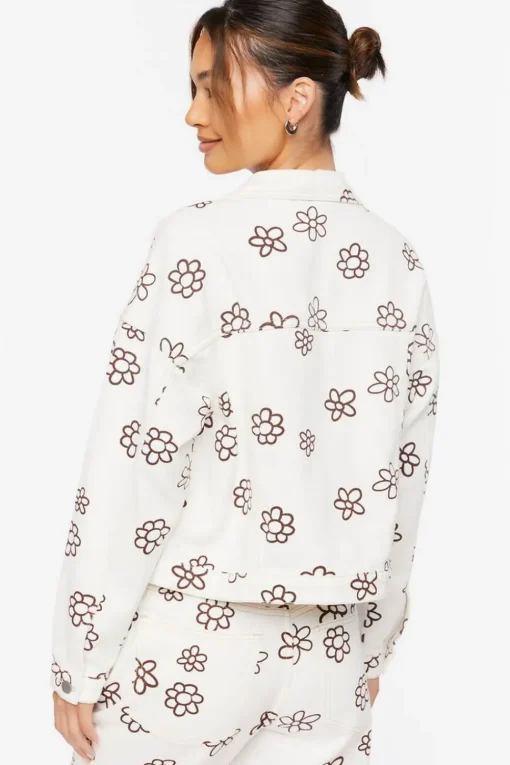 Floral Print Denim Trucker Jacket