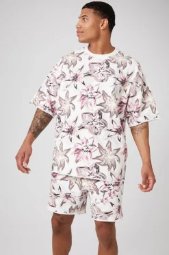 Floral Print Drawstring Shorts