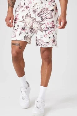 Floral Print Drawstring Shorts