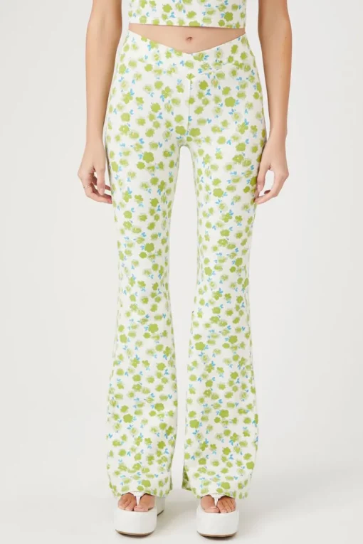 Floral Print Flare Pants