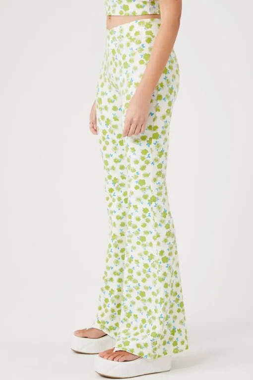 Floral Print Flare Pants