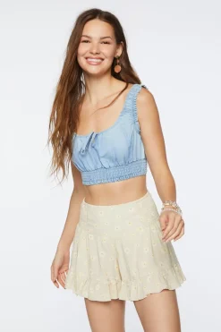 Floral Print Flounce Shorts