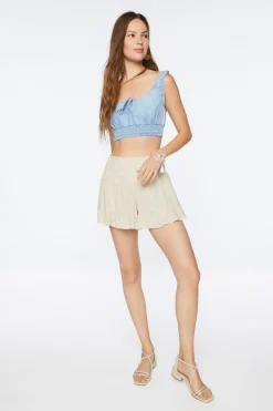 Floral Print Flounce Shorts